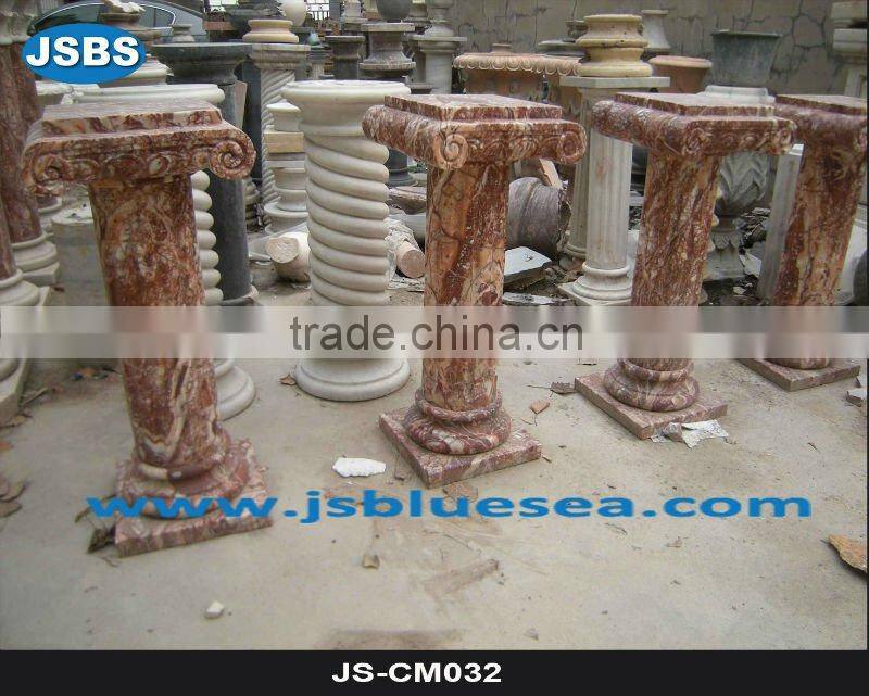 Carved stone lady statue pillar
