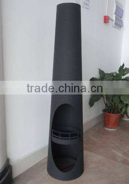 cast iron wood burning chiminea outdoor fireplace with high temprature painted