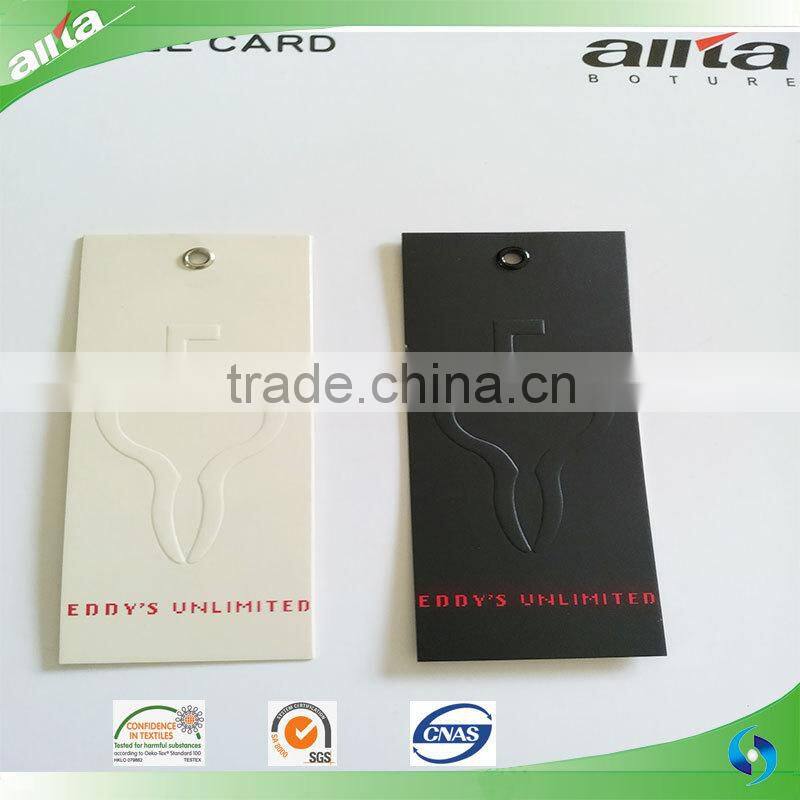 Custom embossed paper jeans hang tag