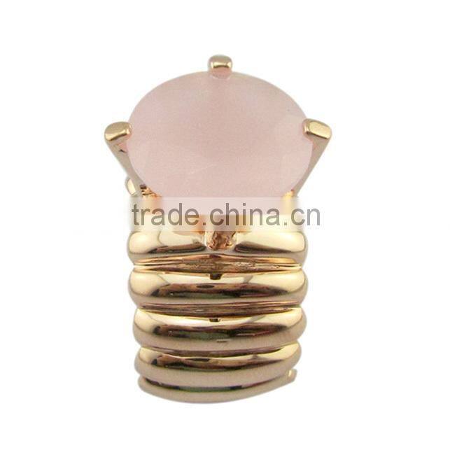 fashion Rose Quartz/silver jewelry ring