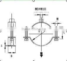 steel pipe clamp with m8+10 screw