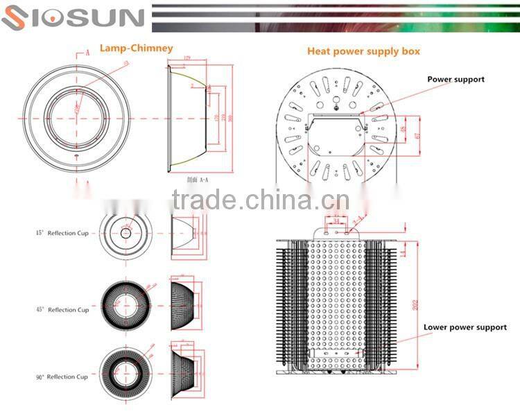 5 Years Warranty 250W 36V SMD LED Chip High Bay Lighting Good Cooling System