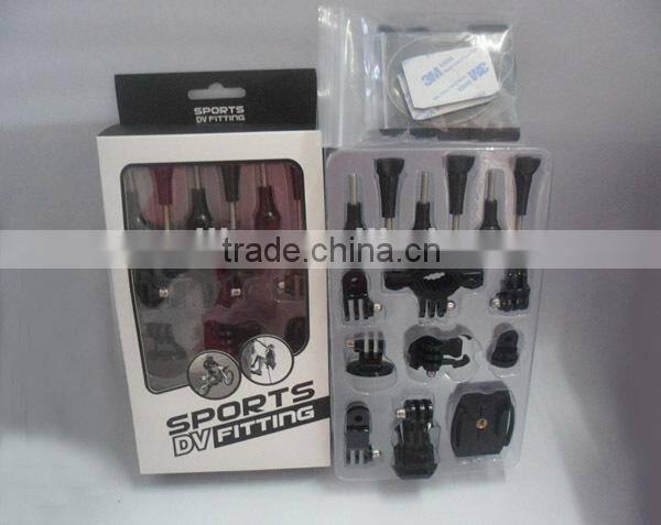 2014 Most Popular SJ4000 Sport Camera Full set Mounts Accessory Bicycle Scooter Helmet Mount Holder Sports DV Fitting for SJ4000