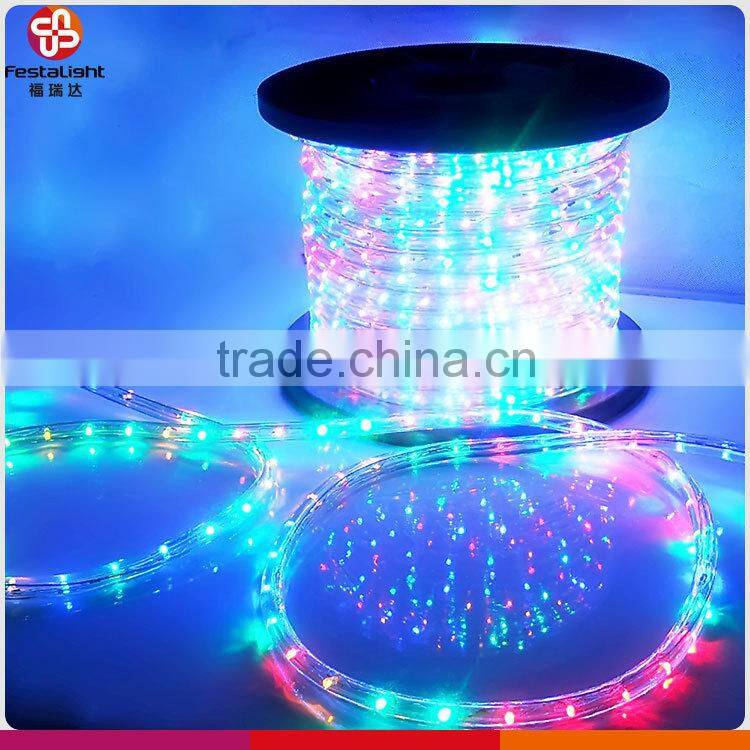 sichuan festalight round water proof 3/8 inch plastic white flat led rope light flexible led strip light 220v with ce rohs ul