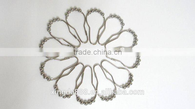 Shower curtain hooks with 5 roller balls/ high quality metal curtain hooks, shower curtain hooks