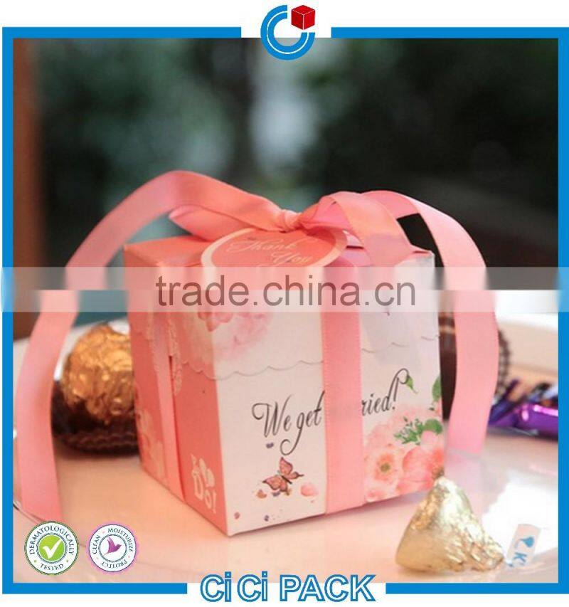 Fashion customized logo paper gift packaging for candy