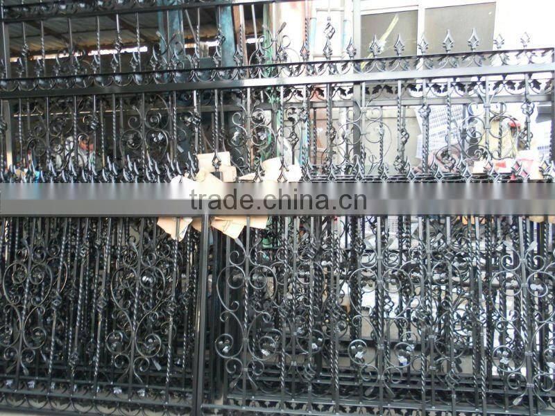 Security wrought iron metal fence for garden