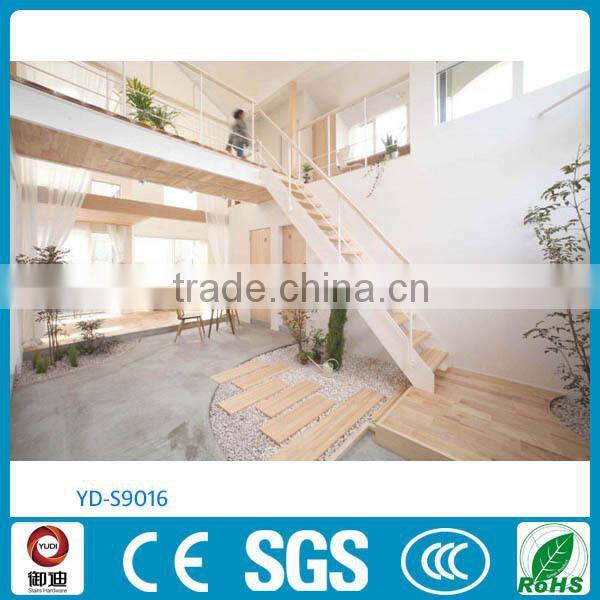indoor duplex villa straight oak wood staircase design