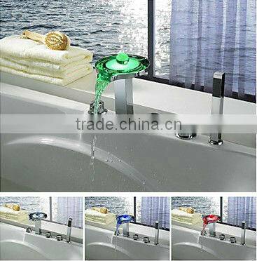 Color Changing LED Water Powered Bath Tap Faucet BL8016