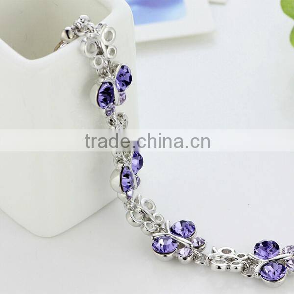 fashion thin chain 925 silver zircon bracelets pure silver bracelet