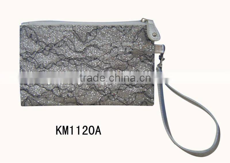 Fashion patent pu clutch cosmetic bag
