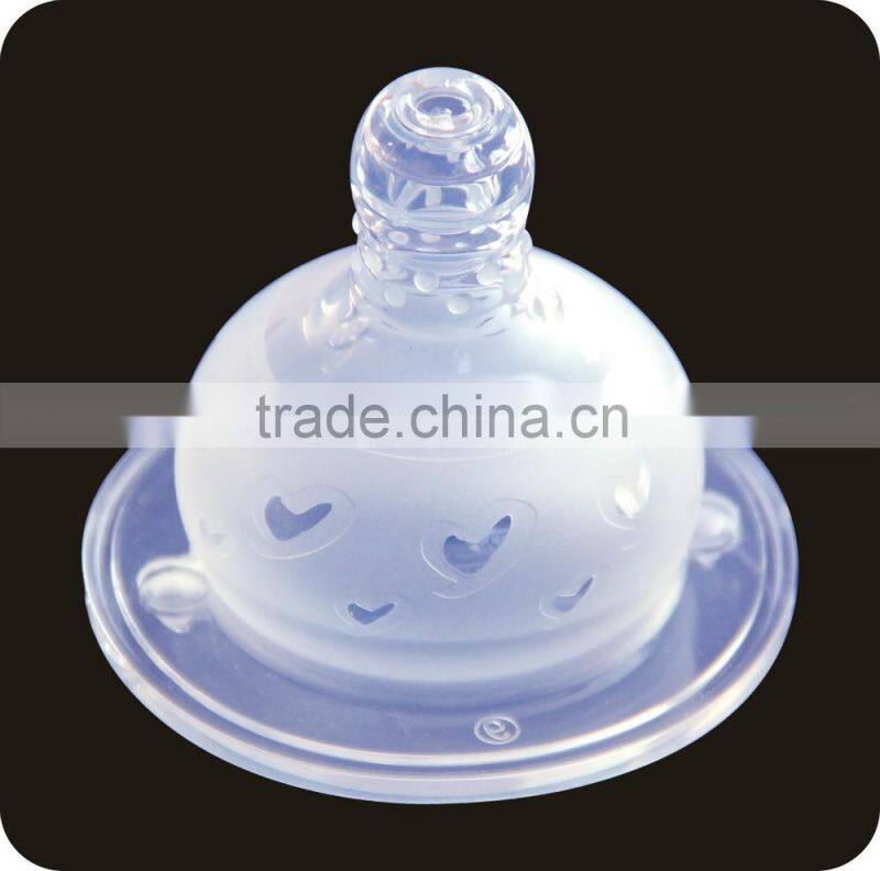Food grade transparent wide neck natural nipple silicone baby nipple milk nipple