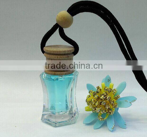 New -shap bottle for hanging car perfume bottle wooden cap with string and stopper