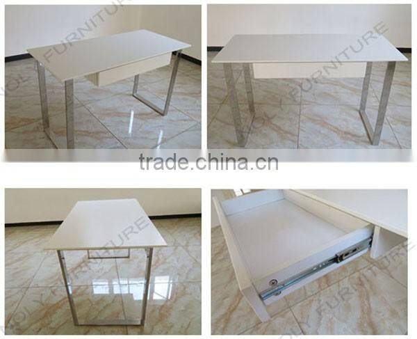 Home used Modern Desktop table Metal frame white Computer Table