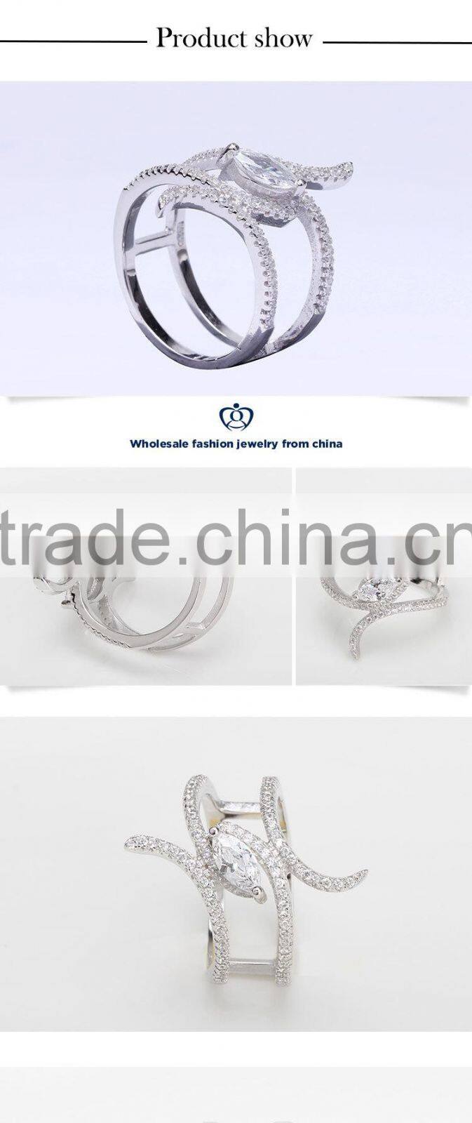 wholesale micro pave CZ ring 925 sterling silver ring designs for girl