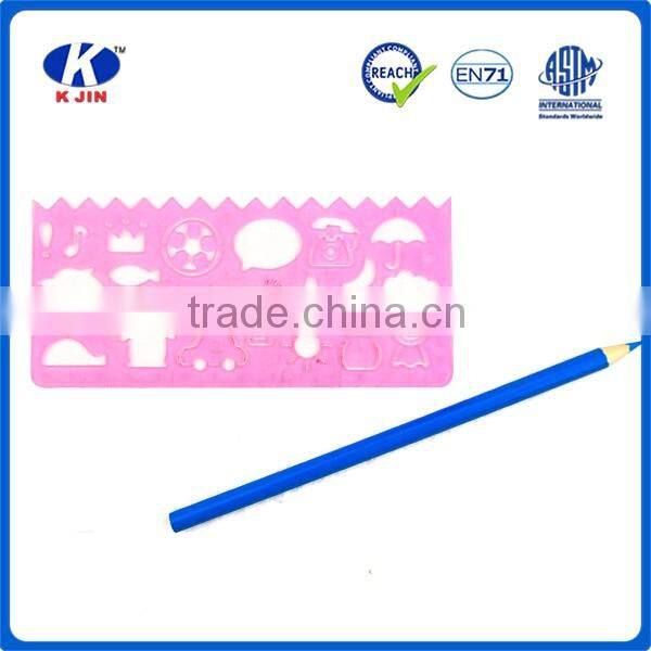 Wholesale cheap price different shapes drawing plastic stencil ruler for kids