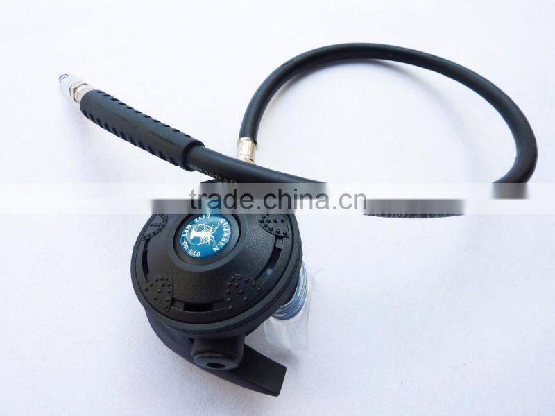2nd Stage scuba diving regulator with a mouth piece and a hose