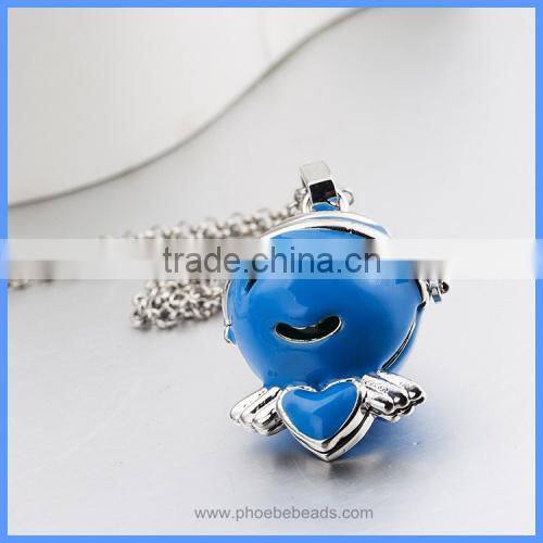 Wholesale New Enamel Angel Musical Sound Chime Bell Box Ball Pregnancy Necklaces BAC-M039