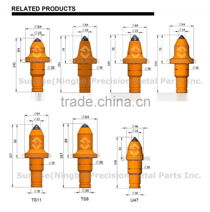 TS41C Tungsten carbide coal mine drilling picks surface miner cutting tools