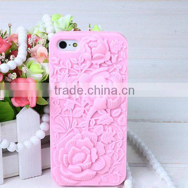Wholesale mobile flower silicone phone case for iphone