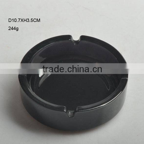 Machine pressed glass cigar ashtray