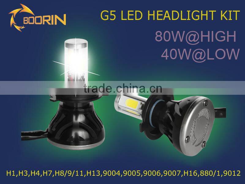 4 side LEDs 40W each bulb h4 h7 h9 h11 led headlight replace halogen bulb
