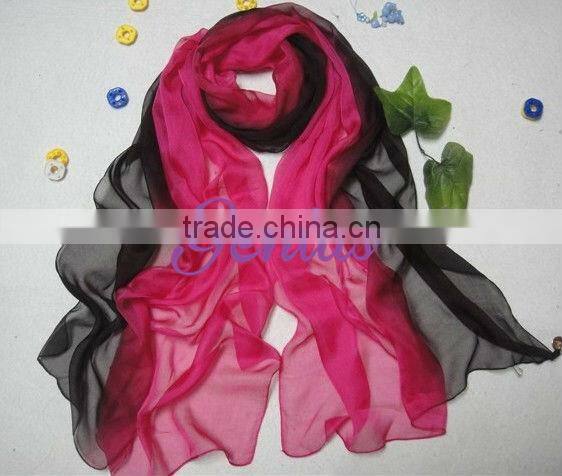 Custom design silk scarf Gradient Silk Scarf and shawel