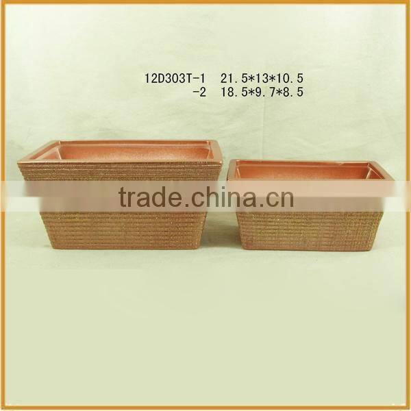 Low price high quality china handmade rectangle flower pot