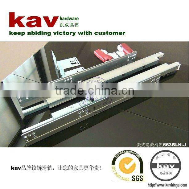 office table slide, funiture slide, American slide with faceframe, full extension soft-closing slide