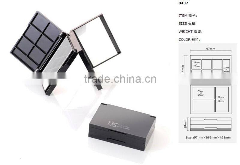 Two set 10 color empty eyeshadow palette container with mirror