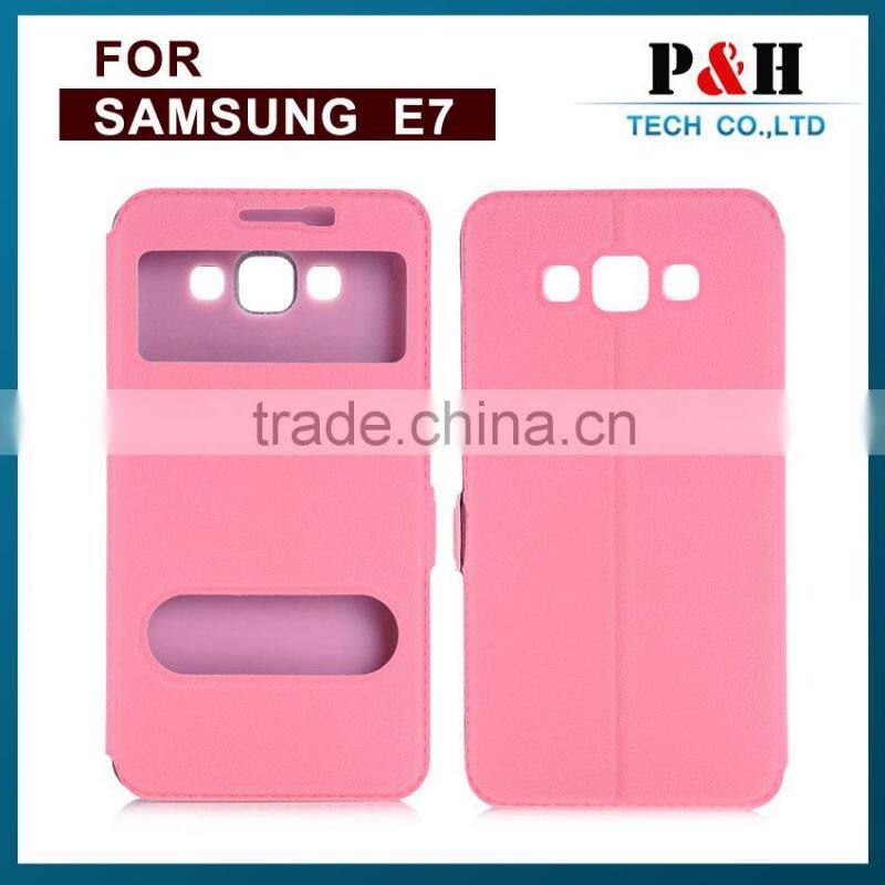 New Product Mobile Phone Case leather flip case for samsung galaxy e7 Mobile Phone Case