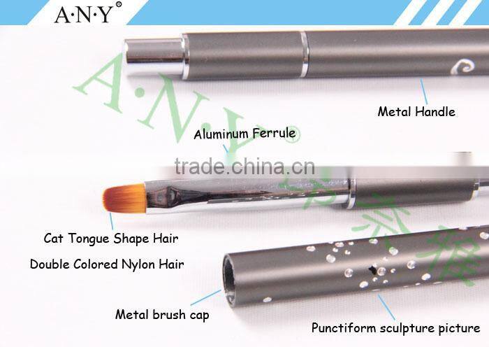 ANY Nail Art Beauty Care Metal Handle High Quality China Nail Brushes UV Gel