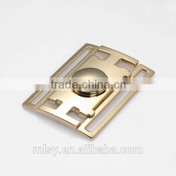 Gold plated square gold military belt buckle belt buckle Brightness G1-80017