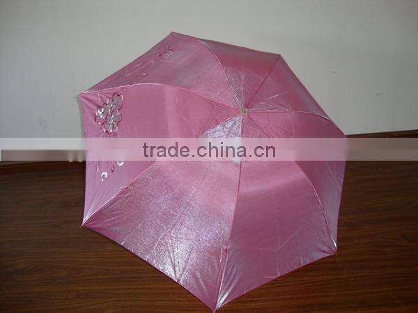 Pearl Shining Folding Umbrella with PVC Case