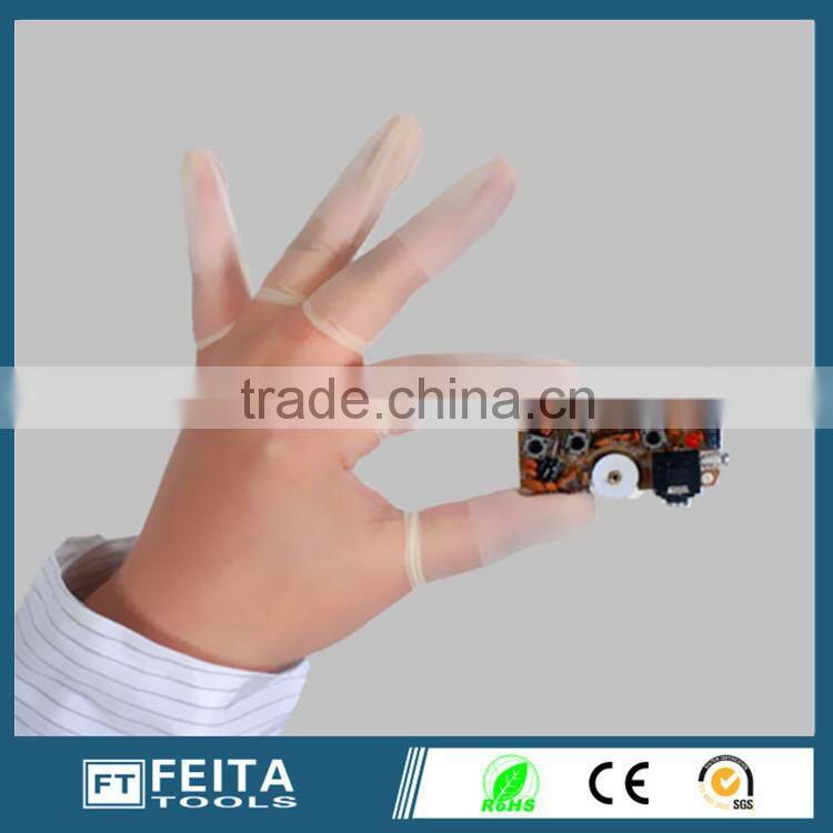 Anti static Incision Transparent Latex Powder Free ESD Finger Cots