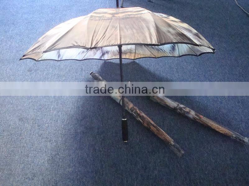 full digital walking stick lotus frame fibergalss one piece cover printed umbrella