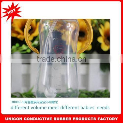 Factory direct sale 100% food grade silicone baby bottle sassy teething feeder soft silicone baby bottle unbreakable UN-0826
