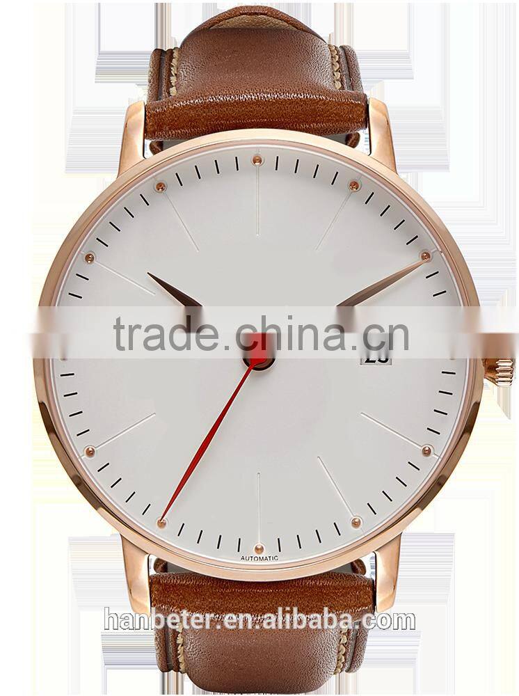 Classic uniform wares minimalist leather watches mens leather watch with japanese movement