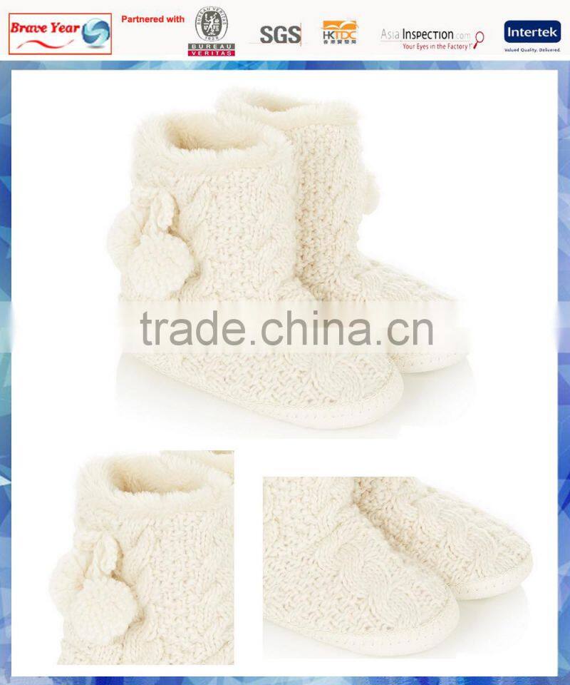 girls fashion cream cable knit winter boot