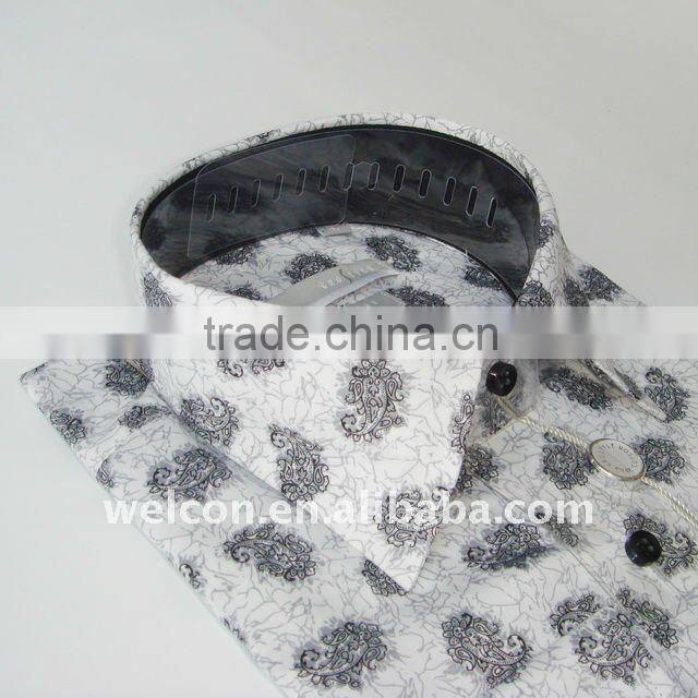 Men's classic business dress pure cotton long sleeve stylish floral shirt