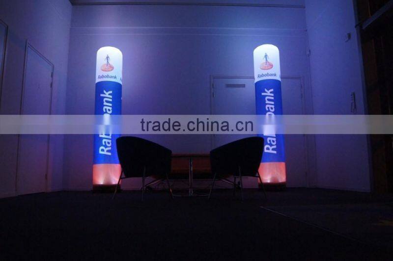 Hot sale color changing led inflatable pillar, inflatable led pillars for decoration