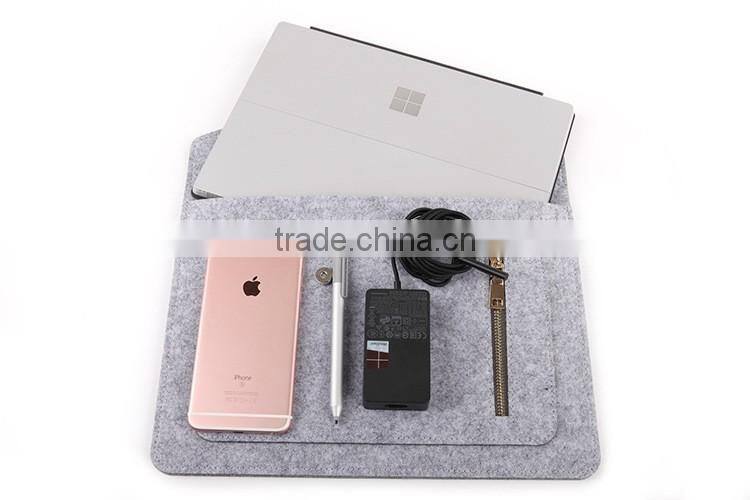 Accept small order fashion multifunction slim felt tablet bag with zipper for ipad