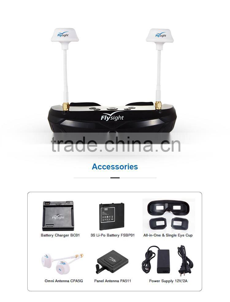 Flysight SPX02 5.8GHz FPV Video Wireless RX w/ headset&front camera compared with FatShark Attitude V2 Video Goggles