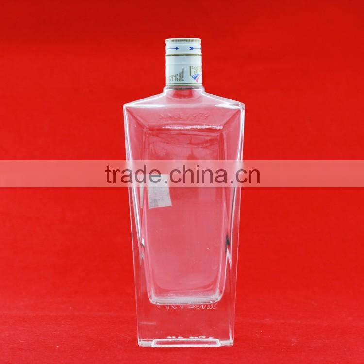 low cheap glass material bottles ice wine bottles 700ml aluminum metal cap bottles
