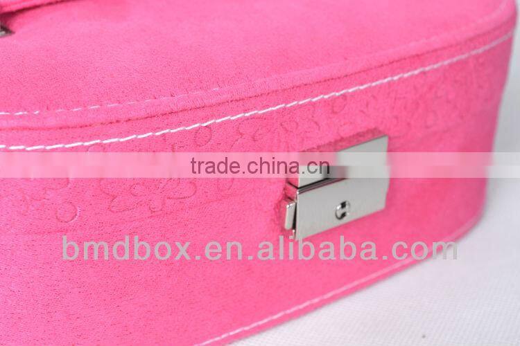 wholesale pink flocking jewellery box