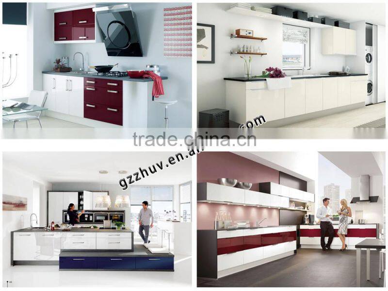 high gloss small flowers kitchen cabinet door with E1 standard