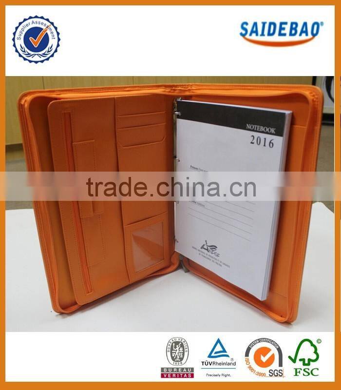 A4 leather file folder document holder fashion portfolio folder leather portfolio folder from factory