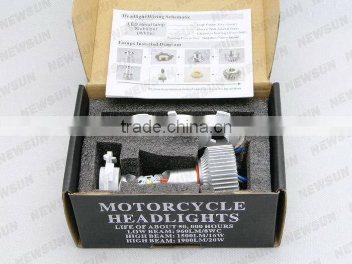 Three Function With Hi/Lo Beam led motorcycle headlight bulb C ree Led Headlight For Motorcycle 3800lm Ultra Bright