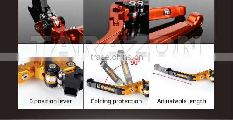 CNC Motorcycle Billet Alloy Aluminum Folded Extendable Road Bike Handlebar Brake Clutch Levers