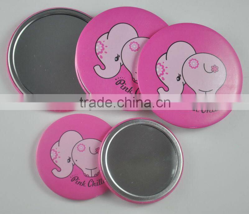 OEM custom made plastic tin button badge with safe pin, plastic clip button badge